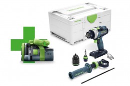 Festool 577565 Cordless Percussion Drill QUADRIVE TPC 18/4 I-Basic -5,0 + FOC 5Ah Battery & SYS3 M 187 Case £299.00